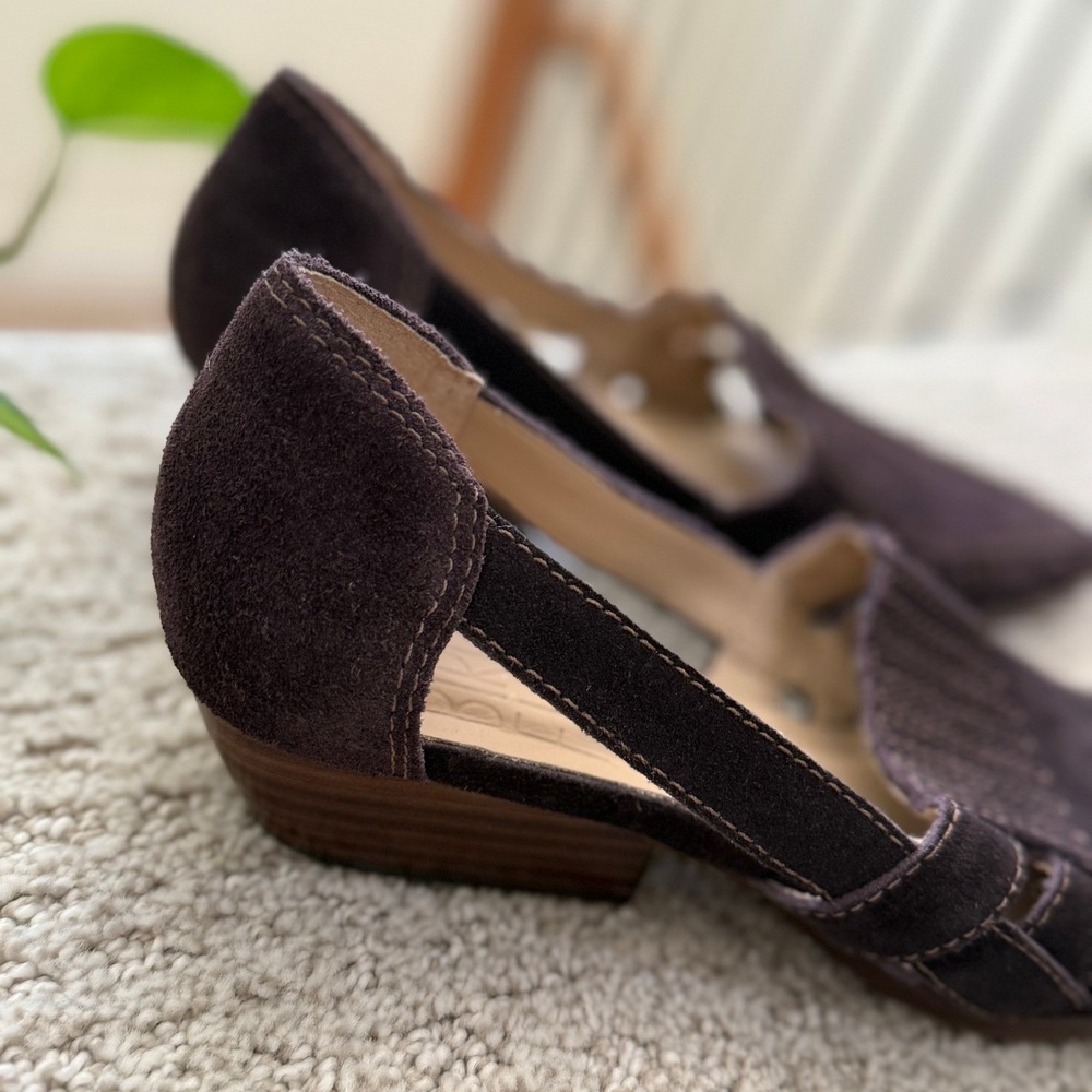 NEW Bird of Flight Gamma D'Orsay Suede Cutout Sandals Brazil 9 Anthropologie - Picture 5 of 12